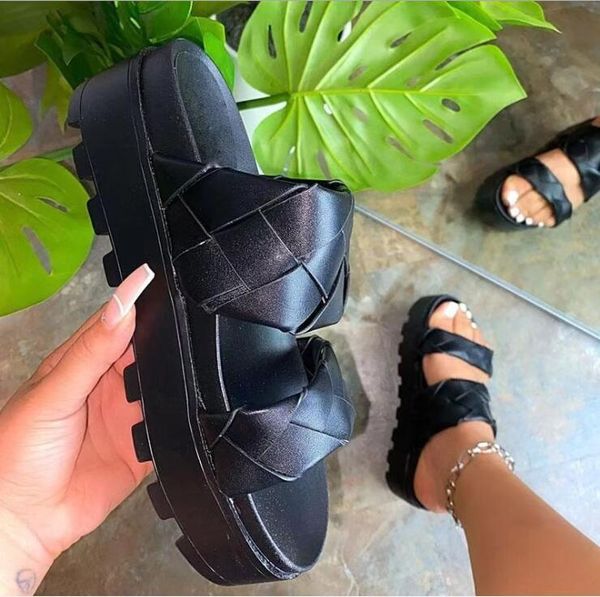 spring/summer women outdoor leisure all-match slippers medium heel light hand-woven retro female high sandals, Black
spring/summer women outdoor leisure all-match slippers medium heel light hand-woven retro female high sandals, Black