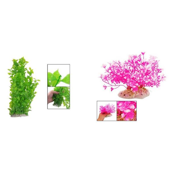 decorations 2 pcs aquatic dwarf plastic plant ornament leaves water plants, green & pink-white
decorations 2 pcs aquatic dwarf plastic plant ornament leaves water plants, green & pink-white