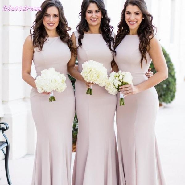 bridesmaid dress boat neck mermaid pink floor length sleeveless sweep train simple elastic satin evening dresses, White;pink
bridesmaid dress boat neck mermaid pink floor length sleeveless sweep train simple elastic satin evening dresses, White;pink