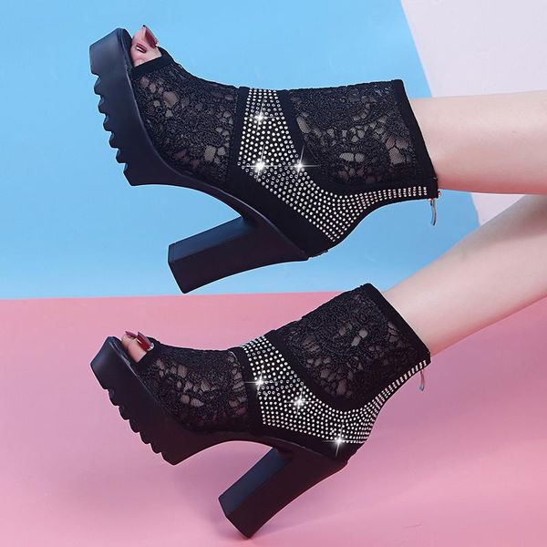 women summer sandals platform fashion 10cm heel shoes diamond decoration 2021 sandal zip basic, Black
women summer sandals platform fashion 10cm heel shoes diamond decoration 2021 sandal zip basic, Black