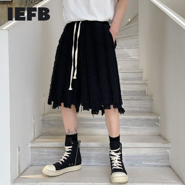 iefb summer patchwork design moustache effect ribbon denim knee length pants drawstring elastic waist men's jeans shorts 210524, White;black
iefb summer patchwork design moustache effect ribbon denim knee length pants drawstring elastic waist men's jeans shorts 210524, White;black