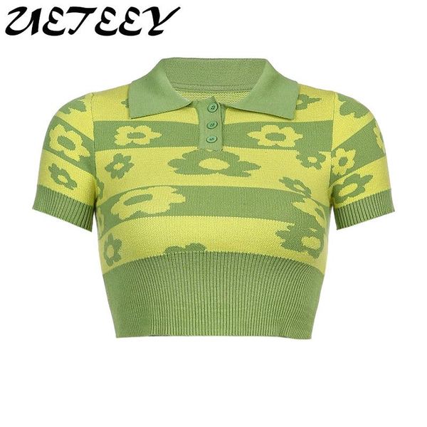 women's t-shirt women summer crop korean flower print knitted short sleeve neck vintage cropped female girls outfit, White
women's t-shirt women summer crop korean flower print knitted short sleeve neck vintage cropped female girls outfit, White