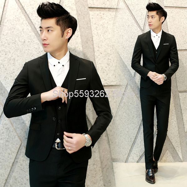 men's suits & blazers slim fit suit two-piece set groom marriage business leisure man dress male l1q3, White;black
men's suits & blazers slim fit suit two-piece set groom marriage business leisure man dress male l1q3, White;black
