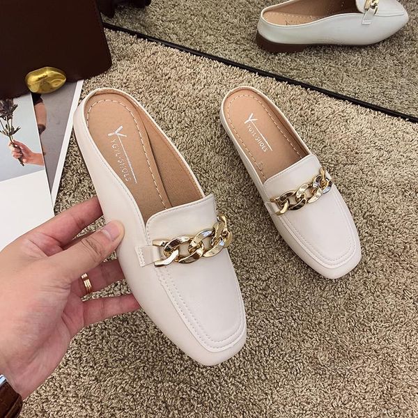 slippers women metal chain 2021 summer fashion slides outside elegant office ladies mules shoes half female footwear, Black
slippers women metal chain 2021 summer fashion slides outside elegant office ladies mules shoes half female footwear, Black