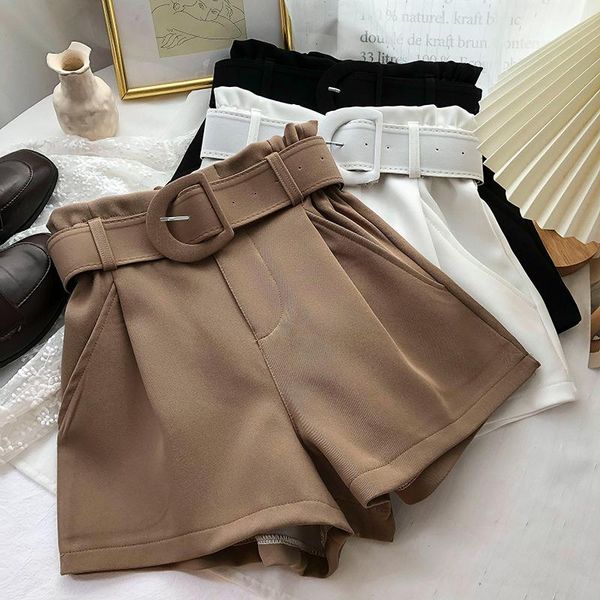 women's shorts 2021 casual comfortable elegant wild with belt woolen autumn winter slim wide leg a-line, White;black
women's shorts 2021 casual comfortable elegant wild with belt woolen autumn winter slim wide leg a-line, White;black