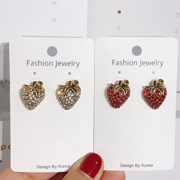 s925 fairy bronze strawberry diamond shaped fruit east gate simple and versatile earrings, Silver
s925 fairy bronze strawberry diamond shaped fruit east gate simple and versatile earrings, Silver