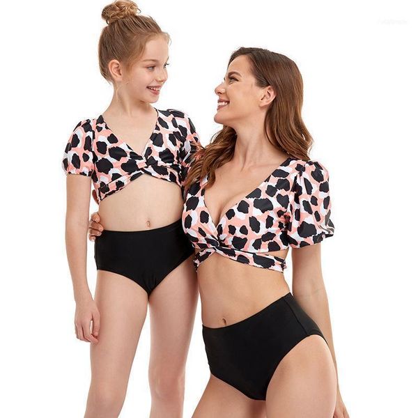 family matching outfits 2021 european swimsuit cross-border tie strap high waist shorts parent-child puff sleeve1, Blue
family matching outfits 2021 european swimsuit cross-border tie strap high waist shorts parent-child puff sleeve1, Blue