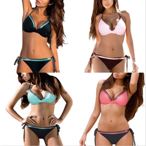 women's swimwear beach vacation swimming bikini pure color halter ladies swimsuit tight-fitting quick-drying elastic tie split two-piec, White;black
women's swimwear beach vacation swimming bikini pure color halter ladies swimsuit tight-fitting quick-drying elastic tie split two-piec, White;black