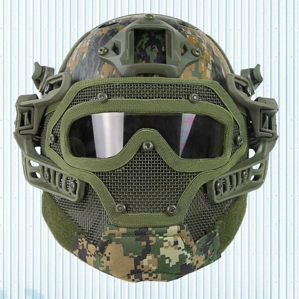cycling helmets style safety helmet with mask carbon steel outdoor for paintball - forest camo
cycling helmets style safety helmet with mask carbon steel outdoor for paintball - forest camo
