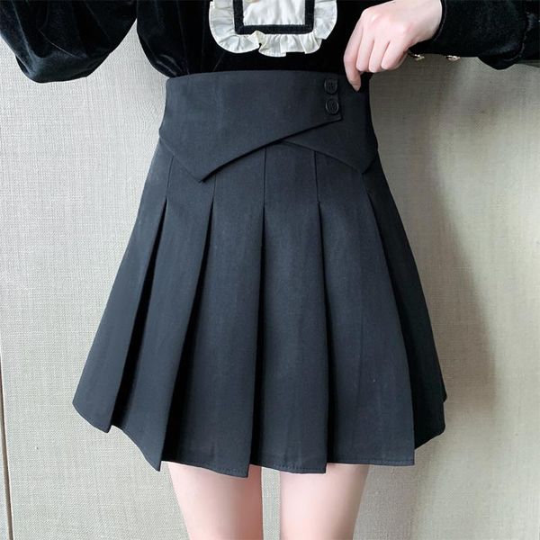 skirts preppy style buttons folds summer korean swallowtail high waist mini skirt women school girls cute pleated with zipper, Black
skirts preppy style buttons folds summer korean swallowtail high waist mini skirt women school girls cute pleated with zipper, Black