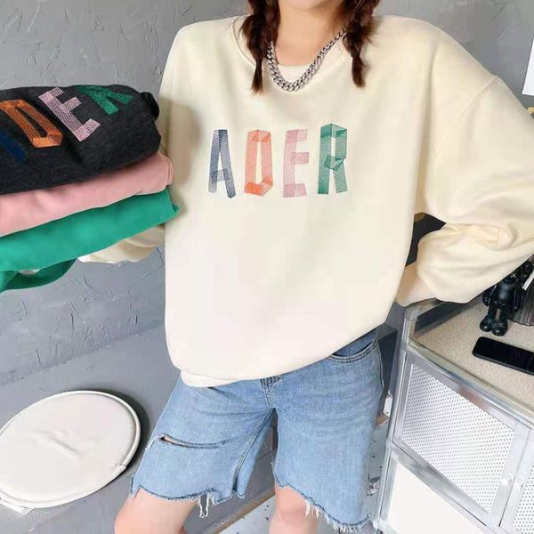 brand hoodie autumn korean urban leisure long sleeve ade color letter embroidery round neck pullover with velvet four-color women's swe, Black
brand hoodie autumn korean urban leisure long sleeve ade color letter embroidery round neck pullover with velvet four-color women's swe, Black