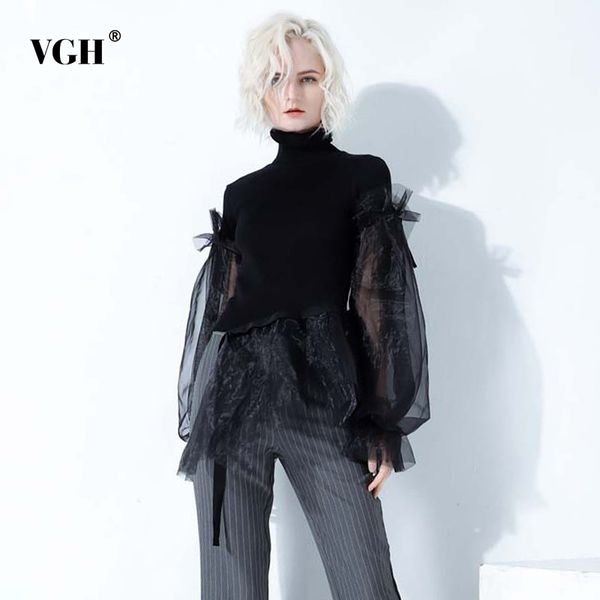 vgh splicing mesh knitted pullovers for female turtleneck long sleeve ruffle black sweater female fashion new clothing autumn 210421, White;black
vgh splicing mesh knitted pullovers for female turtleneck long sleeve ruffle black sweater female fashion new clothing autumn 210421, White;black