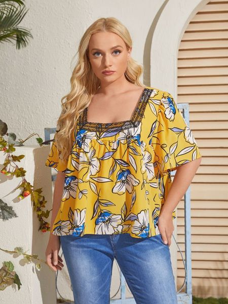 women's plus size 2021 summer print temperament large