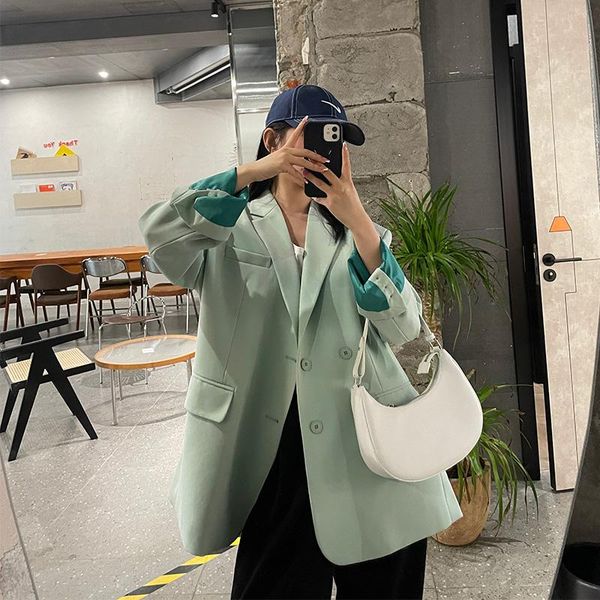 women's jackets 2021 spring autumn blazer women korean fashion lapel single-breasted long sleeve temperament suit casual loose outerwea, Black;brown
women's jackets 2021 spring autumn blazer women korean fashion lapel single-breasted long sleeve temperament suit casual loose outerwea, Black;brown