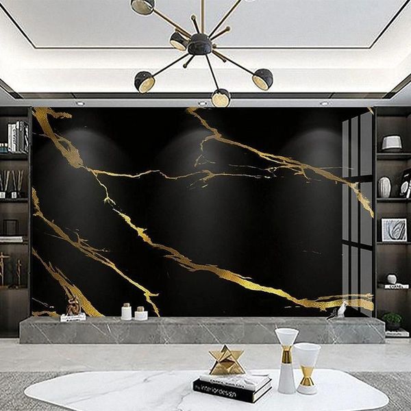 wallpapers modern black marble 3d golden line mural wallpaper living room tv sofa bedroom home decor wall painting papel de parede frescoes 
wallpapers modern black marble 3d golden line mural wallpaper living room tv sofa bedroom home decor wall painting papel de parede frescoes