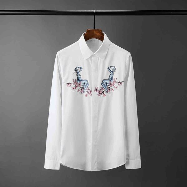 tee shirt shirt solid color luxury long sleeve printed cotton mens fashion slim party man casual shirts, White;black
tee shirt shirt solid color luxury long sleeve printed cotton mens fashion slim party man casual shirts, White;black