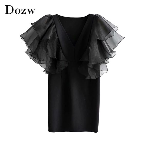 club black bodycon mini dress women fashion organza petal short sleeve party streetwear summer es vestidos 210515, Black;gray
club black bodycon mini dress women fashion organza petal short sleeve party streetwear summer es vestidos 210515, Black;gray