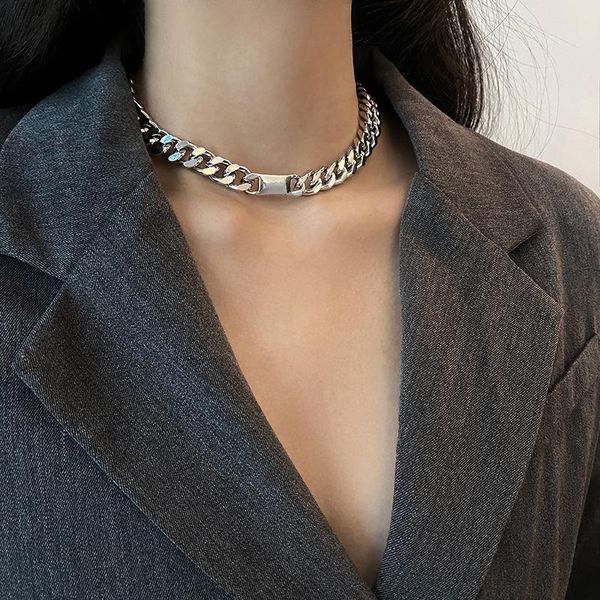 chains metal chain necklace collarbone niche design hip-hop fashion and personality cold wind medallion, Silver
chains metal chain necklace collarbone niche design hip-hop fashion and personality cold wind medallion, Silver