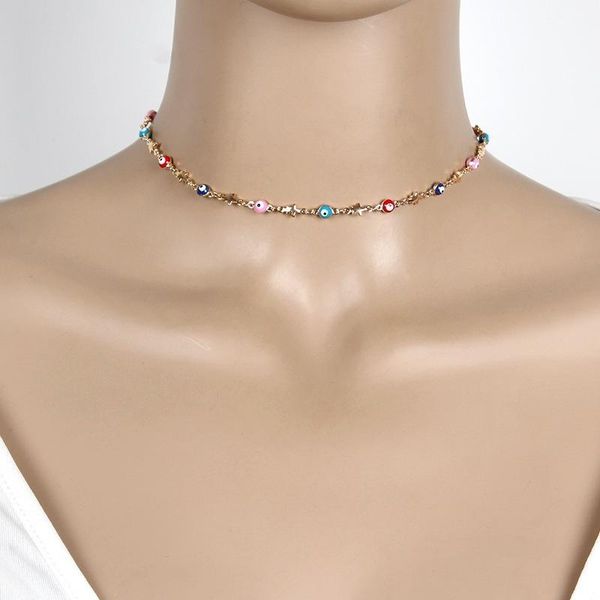 chains evil eye woman necklace choker necklaces women star chain simple shape gold color european lady zinc alloy collares, Silver
chains evil eye woman necklace choker necklaces women star chain simple shape gold color european lady zinc alloy collares, Silver