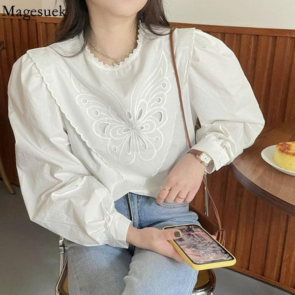 women's blouses & shirts autumn casual lantern long sleeve blouse korean hollow butterfly slim loose shirt o neck spring women blusas, White
women's blouses & shirts autumn casual lantern long sleeve blouse korean hollow butterfly slim loose shirt o neck spring women blusas, White