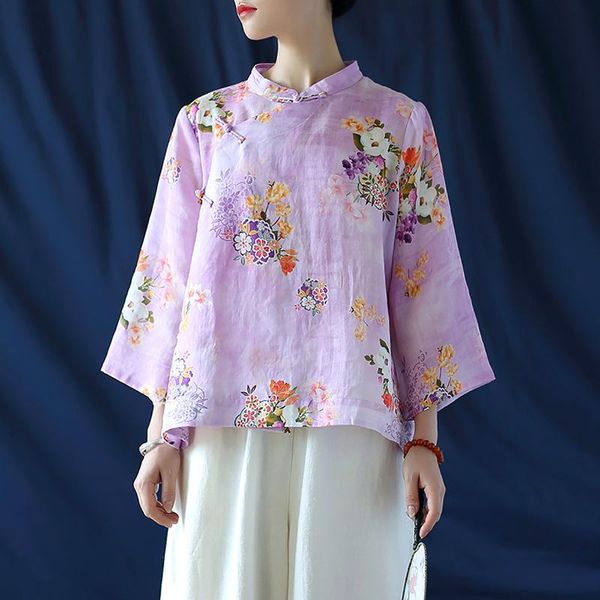women's blouses & shirts women loose print ramie chinese style blouse ladies vintage printed stand collar shirt female 2021 summer, White
women's blouses & shirts women loose print ramie chinese style blouse ladies vintage printed stand collar shirt female 2021 summer, White
