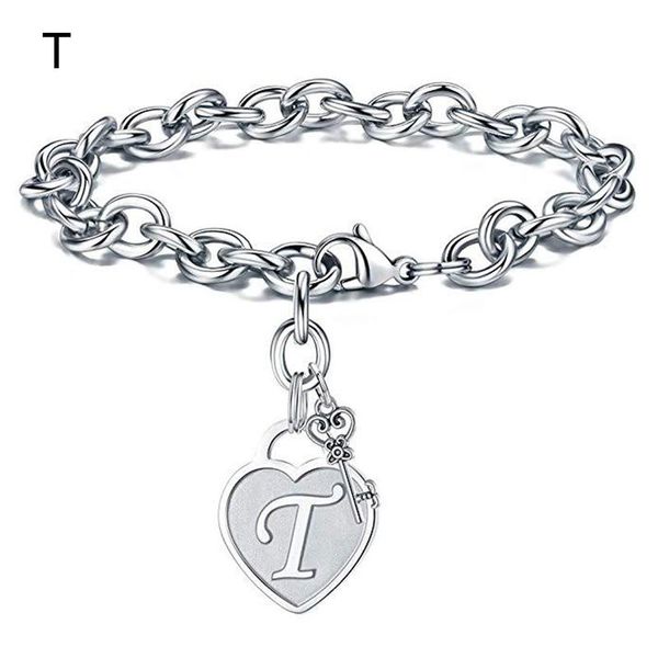 women bracelet engraved 26 letters initial charms stainless steel jewelry gifts o66 link, chain, Black
women bracelet engraved 26 letters initial charms stainless steel jewelry gifts o66 link, chain, Black