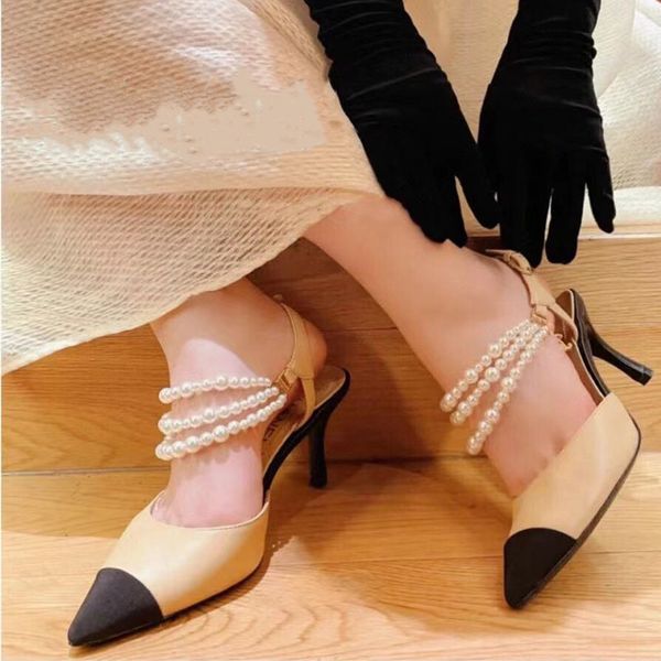 metal logo new summer beaded pointed high-heeled women's sandals are the version of sheepskin leather bottom, 8.5cm color matching, fas, Black
metal logo new summer beaded pointed high-heeled women's sandals are the version of sheepskin leather bottom, 8.5cm color matching, fas, Black