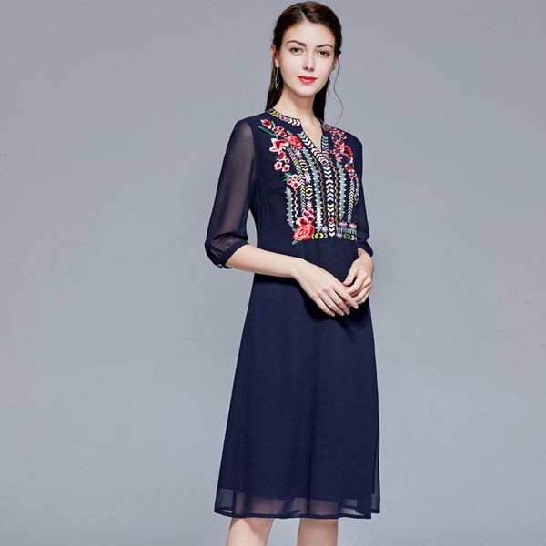dress chiffon spring summer plus size women luxurious embroidery flower patterns dark blue dress 3xl 4xl, Black;gray
dress chiffon spring summer plus size women luxurious embroidery flower patterns dark blue dress 3xl 4xl, Black;gray