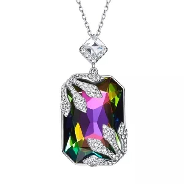 fashion classic trend mysterious stone chic mixed color multicolor necklace lady crystal geometric pendant boutique jewelry necklaces, Silver
fashion classic trend mysterious stone chic mixed color multicolor necklace lady crystal geometric pendant boutique jewelry necklaces, Silver
