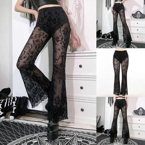 women's pants & capris goth aesthetic black flared harajuku see through women trousers punk grunge high waist cosplay summer, Black;white
women's pants & capris goth aesthetic black flared harajuku see through women trousers punk grunge high waist cosplay summer, Black;white