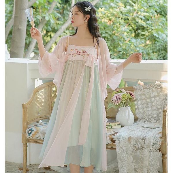 casual dresses sweetxue 2 piece sets hanfu fairy chinese style dress loose embroidered spaghetti striped + shawl chic women, Black;gray
casual dresses sweetxue 2 piece sets hanfu fairy chinese style dress loose embroidered spaghetti striped + shawl chic women, Black;gray