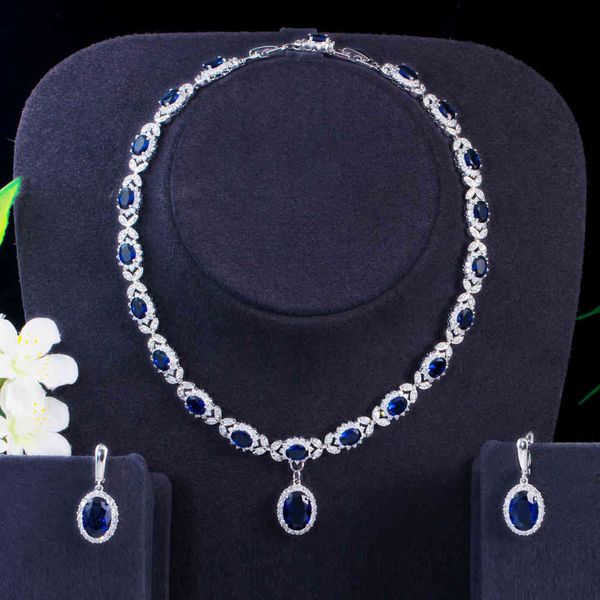 fashion bride blue earring necklace set chain aaa zircon jewelry dinner wedding dress accessories, Black
fashion bride blue earring necklace set chain aaa zircon jewelry dinner wedding dress accessories, Black