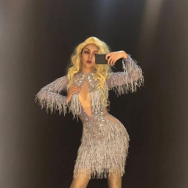 women's jumpsuits & rompers women net yarn silver tassel bodysuit shiny rhinestone dj nightclub birthday party wear dancer singer costu, Black;white
women's jumpsuits & rompers women net yarn silver tassel bodysuit shiny rhinestone dj nightclub birthday party wear dancer singer costu, Black;white
