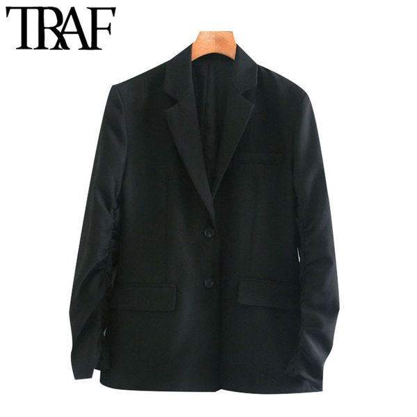 traf women fashion single breasted blazers coat vintage gathered sleeves pockets female outerwear chic 210415, Black;brown
traf women fashion single breasted blazers coat vintage gathered sleeves pockets female outerwear chic 210415, Black;brown