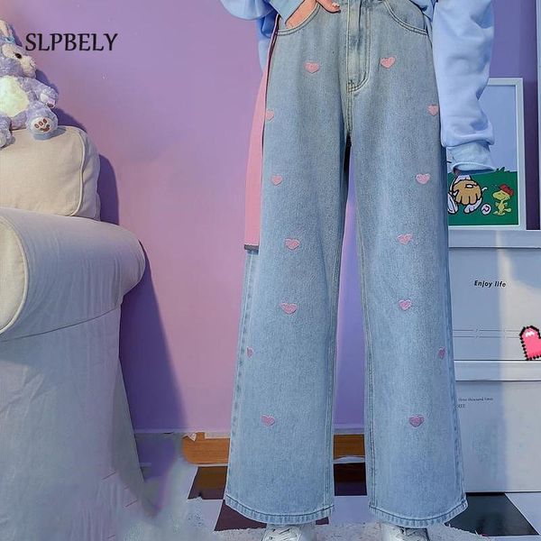 women's jeans slpbely heart print pants sweet embroidery high waist denim for women wide leg trousers winter autumn, Blue
women's jeans slpbely heart print pants sweet embroidery high waist denim for women wide leg trousers winter autumn, Blue
