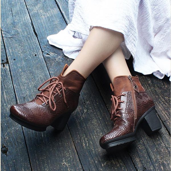 boots xiangban women's high heeled ankle 2021 autumn winter genuine leather women lace up, Black
boots xiangban women's high heeled ankle 2021 autumn winter genuine leather women lace up, Black