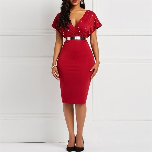 clocolor summer v neck tunic high waist beading short sleeve ladies red white plus size party midi dress, Black;gray
clocolor summer v neck tunic high waist beading short sleeve ladies red white plus size party midi dress, Black;gray