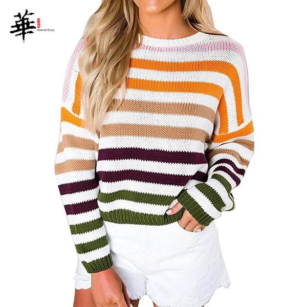women's sweaters long sleeve sweater women striped knitted fall patchwork woman pullover jumper for, White;black
women's sweaters long sleeve sweater women striped knitted fall patchwork woman pullover jumper for, White;black