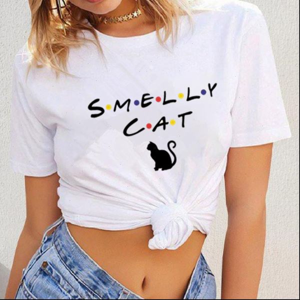 fashion women t shirt cat tv show smelly printed summer girl and female tee friends, White
fashion women t shirt cat tv show smelly printed summer girl and female tee friends, White