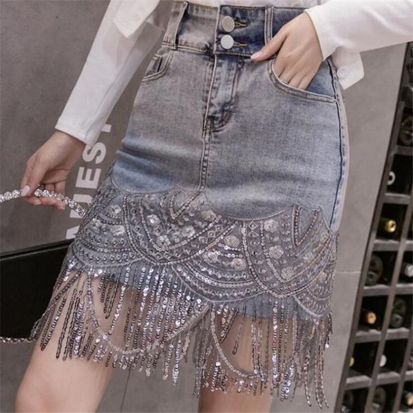 skirts high-end luxury sequin embroidery splicing denim skirt women fashion elegant beaded tassel bag hip high waist cowboy, Black
skirts high-end luxury sequin embroidery splicing denim skirt women fashion elegant beaded tassel bag hip high waist cowboy, Black
