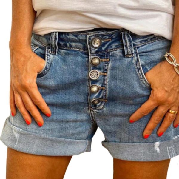 women's jeans vintage casual loose shorts women denim pants short ripped button up beach summer, Blue
women's jeans vintage casual loose shorts women denim pants short ripped button up beach summer, Blue