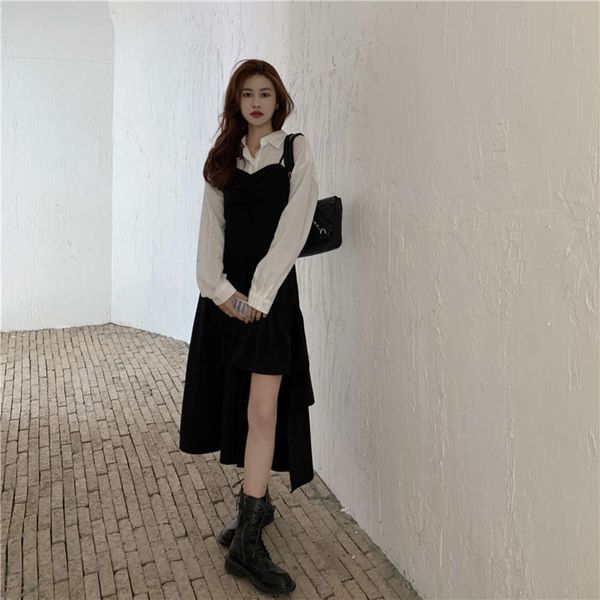 party dresses skirt 2021 spring design irregular suspender medium length black dress women's fashion l2mv, White;black
party dresses skirt 2021 spring design irregular suspender medium length black dress women's fashion l2mv, White;black