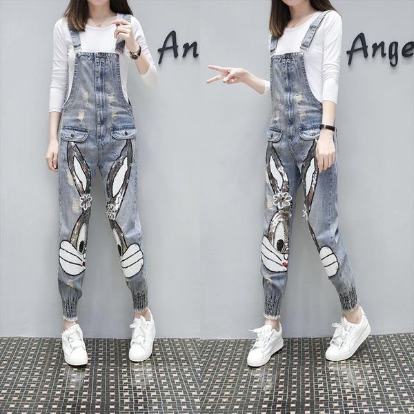 beading paillette sequined cartoon rabbit women jumpsuits summer casual hole ripped denim jeans pant, Black;white
beading paillette sequined cartoon rabbit women jumpsuits summer casual hole ripped denim jeans pant, Black;white