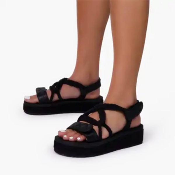 women's summer thick bottom sandals fashion ladies cross strap shoes platform women casual shoe female footwear, Black
women's summer thick bottom sandals fashion ladies cross strap shoes platform women casual shoe female footwear, Black