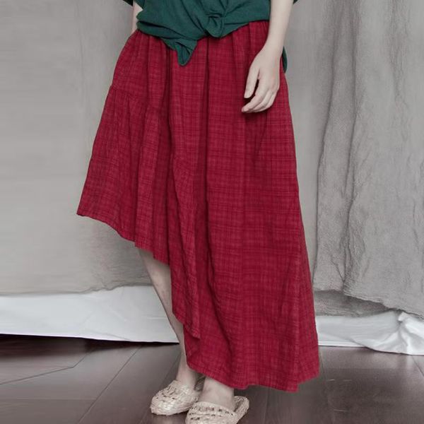 johnature casual skirt solid asymmetrical natural waist women clothes summer mid-calf length cotton linen women skirts 210521, Black
johnature casual skirt solid asymmetrical natural waist women clothes summer mid-calf length cotton linen women skirts 210521, Black