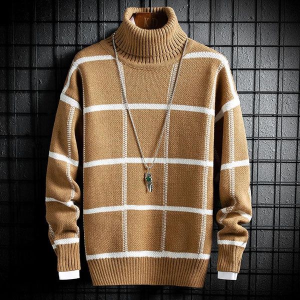 men's sweaters 2021 autumn and winter casual fashion all-match turtleneck striped sweater, White;black
men's sweaters 2021 autumn and winter casual fashion all-match turtleneck striped sweater, White;black