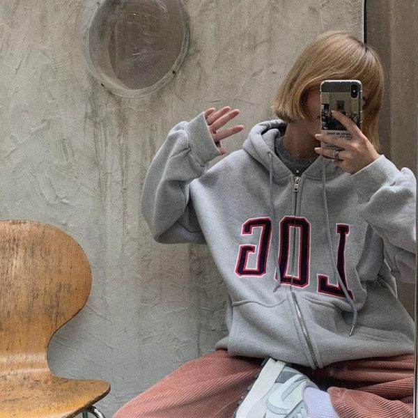 women's hoodies & sweatshirts houzhou gray hoodie loose zipper harajuku oversized korean fashion fleece basic sweatshirt letter print y, Black
women's hoodies & sweatshirts houzhou gray hoodie loose zipper harajuku oversized korean fashion fleece basic sweatshirt letter print y, Black