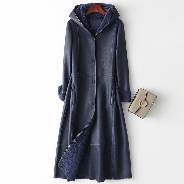 women's fur & faux real coat female genuine leather jacket autumn winter women clothes 2021 korean vintage long sheepskin zt4266, Black 
women's fur & faux real coat female genuine leather jacket autumn winter women clothes 2021 korean vintage long sheepskin zt4266, Black