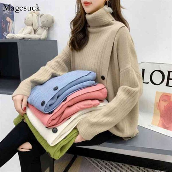 plus size loose jumper women sweaters casual side buttons turtleneck winter warm pullover knitted 11854 210512, White;black
plus size loose jumper women sweaters casual side buttons turtleneck winter warm pullover knitted 11854 210512, White;black