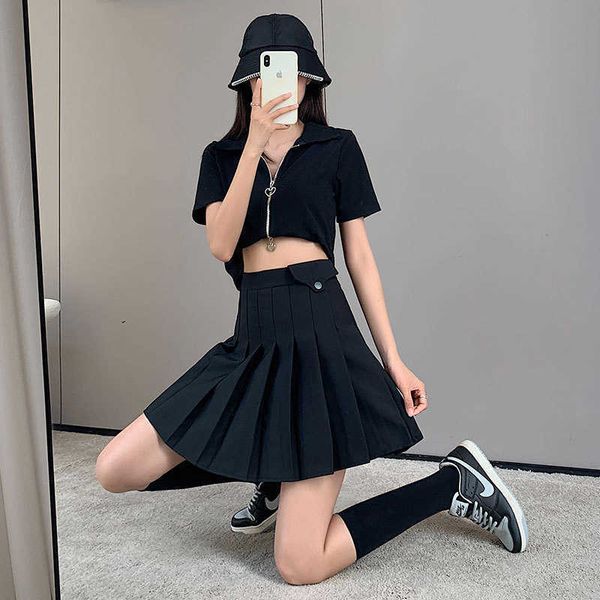skirt pleated women's summer black high waist short a-line large anti light gray small white, Black;gray
skirt pleated women's summer black high waist short a-line large anti light gray small white, Black;gray